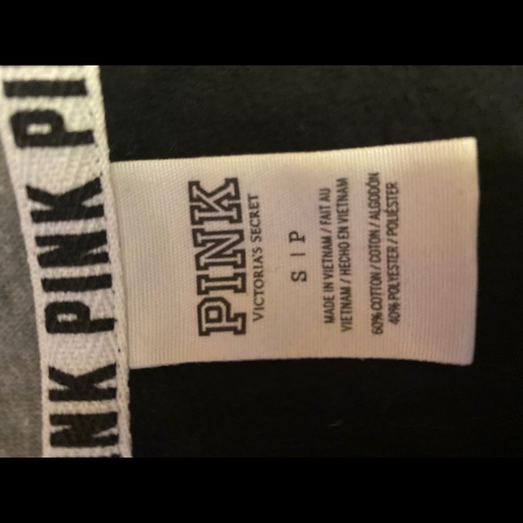 PINK Victoria Secret Grey/Black 1/3 Zip pullover - Picture 5 of 5